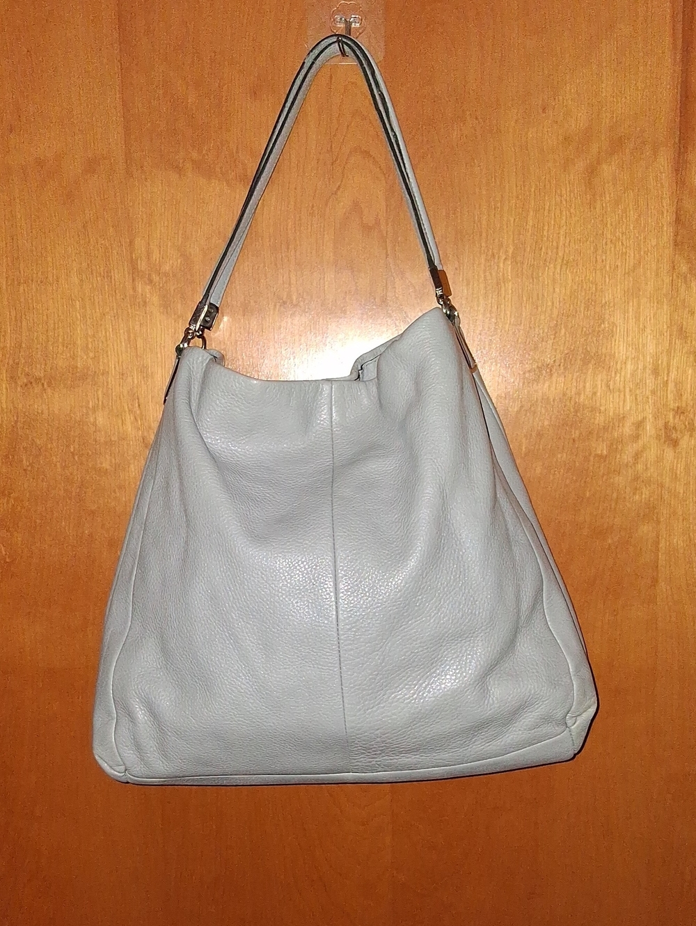 Coach Gray Buttery Soft Leather Shoulder Bag Purse